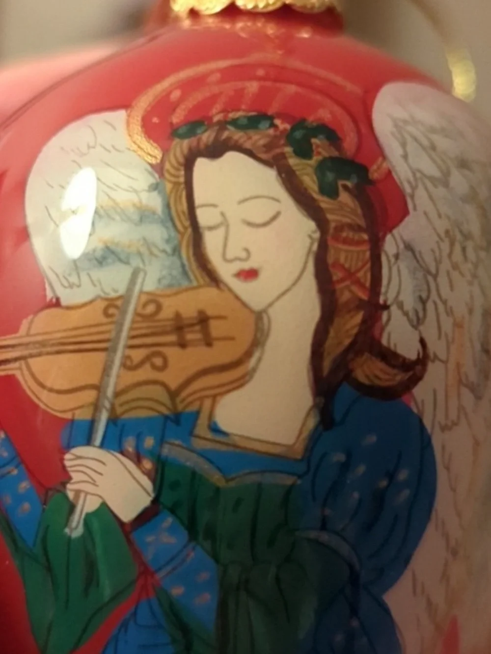 Pier 1 Li Bien 2017 Blown Glass Angel Christmas Ornament